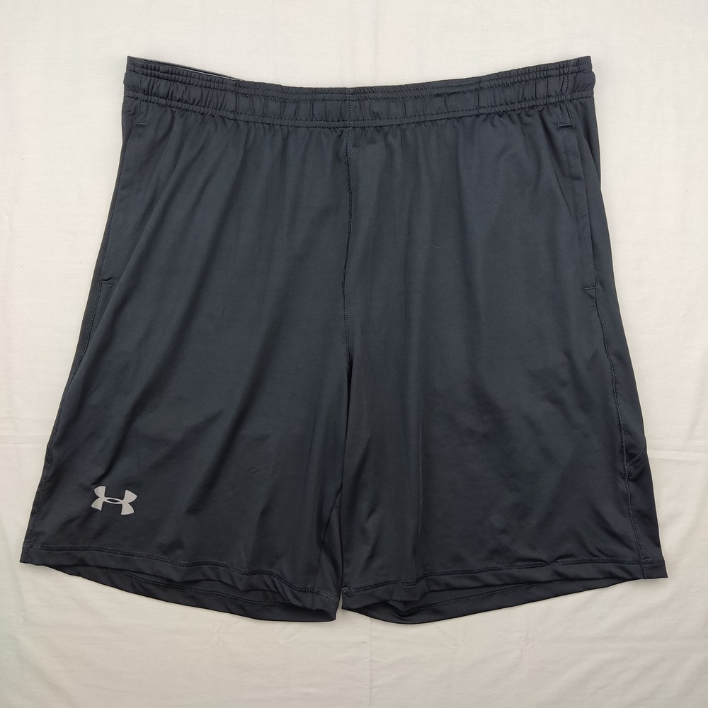 Under Armour Shorts Mens 2XL Black HeatGear Loose Fit Athletic Gym Pockets